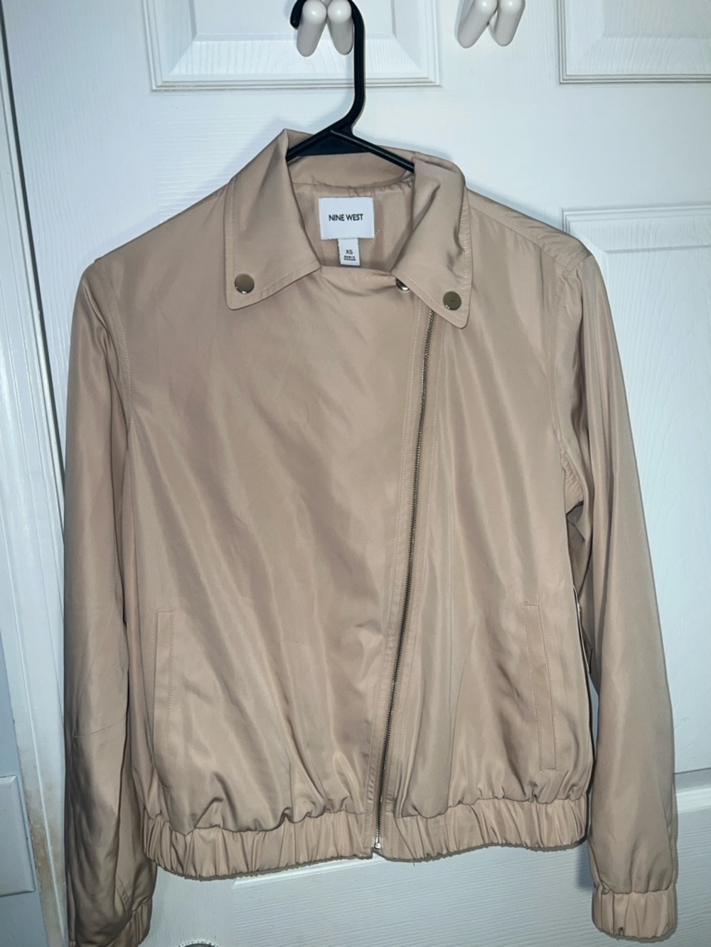 Nine West Beige Lightweight Bomber Jacket